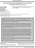 Cover page: Universal Screening for Hepatitis C Virus in the ED Using a Best Practice Advisory