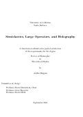 Cover page: Semiclassics, Large Operators, and Holography