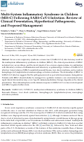 Cover page: Multi-System Inflammatory Syndrome in Children (MIS-C) Following SARS-CoV-2 Infection: Review of Clinical Presentation, Hypothetical Pathogenesis, and Proposed Management