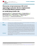 Cover page: Outcomes of percutaneous left atrial appendage occlusion device implantation in atrial fibrillation patients based on underlying stroke risk