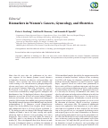 Cover page: Biomarkers in Women’s Cancers, Gynecology, and Obstetrics