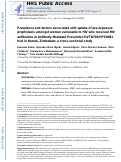 Cover page: Prevalence and factors associated with uptake of pre-exposure prophylaxis amongst women vulnerable to HIV who received HIV antibodies in Antibody Mediated Prevention HVTN703/HPTN081 trial in Harare, Zimbabwe: a cross-sectional study.