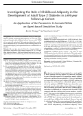 Cover page: Investigating the Role of Childhood Adiposity in the Development of Adult Type 2 Diabetes in a 64-year Follow-up Cohort: An Application of the Parametric G-formula Within an Agent-based Simulation Study.