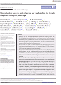 Cover page: Reproductive success and offspring survival decline for female elephant seals past prime age