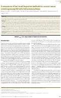 Cover page: A comparison of two visual inspection methods for cervical cancer screening among HIV-infected women in Kenya