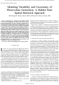 Cover page: Modeling Variability and Uncertainty of Photovoltaic Generation: A Hidden State Spatial Statistical Approach