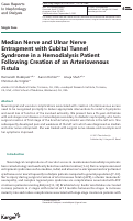 Cover page: Median Nerve and Ulnar Nerve Entrapment with Cubital Tunnel Syndrome in a Hemodialysis Patient Following Creation of an Arteriovenous Fistula.