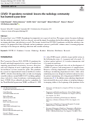 Cover page: COVID-19 pandemic revisited: lessons the radiology community has learned a year later.