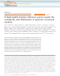 Cover page: A high-quality human reference panel reveals the complexity and distribution of genomic structural variants