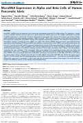 Cover page: MicroRNA Expression in Alpha and Beta Cells of Human Pancreatic Islets
