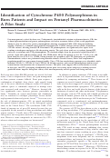 Cover page: Identification of Cytochrome P450 Polymorphisms in Burn Patients and Impact on Fentanyl Pharmacokinetics: A Pilot Study