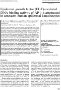 Cover page: Epidermal growth factor (EGF)-mediated DNA-binding activity of AP-1 is attenuated in senescent human epidermal keratinocytes