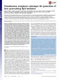 Cover page: Pseudomonas aeruginosa sabotages the generation of host proresolving lipid mediators