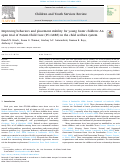 Cover page: Improving behaviors and placement stability for young foster children: An open trial of Parent-Child Care (PC-CARE) in the child welfare system