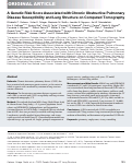 Cover page: A Genetic Risk Score Associated with Chronic Obstructive Pulmonary Disease Susceptibility and Lung Structure on Computed Tomography