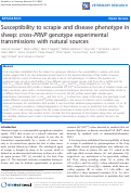 Cover page: Susceptibility to scrapie and disease phenotype in
sheep: cross-Prnp genotype experimental
transmissions with natural sources