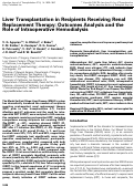 Cover page: Liver transplantation in recipients receiving renal replacement therapy: outcomes analysis and the role of intraoperative hemodialysis.