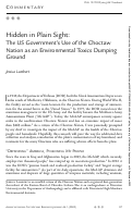 Cover page: Hidden in Plain Sight: The US Government’s Use of the Choctaw Nation as an Environmental Toxics Dumping Ground