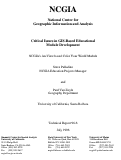 Cover page: Critical Issues in GIS-Based Educational Module Development:  NCGIA’s ArcView-based Color Your World Module (96-6)