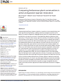 Cover page: Comparing herbaceous plant communities in active and passive riparian restoration