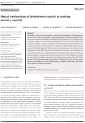 Cover page: Neural mechanisms of interference control in working memory capacity