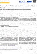 Cover page: Viral Burden and Clearance in Asymptomatic COVID-19 Patients