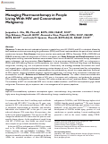 Cover page: Managing Pharmacotherapy in People Living With HIV and Concomitant Malignancy