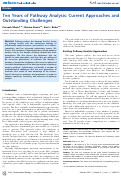 Cover page: Ten Years of Pathway Analysis: Current Approaches and Outstanding Challenges