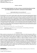 Cover page: ON‐LINE MONITORING OF POLLUTION CONCENTRATIONS WITH AUTOREGRESSIVE MOVING AVERAGE TIME SERIES