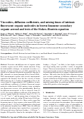 Cover page: Viscosities, diffusion coefficients, and mixing times of intrinsic fluorescent organic molecules in brown limonene secondary organic aerosol and tests of the Stokesâ��Einstein equation