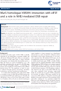 Cover page: MutS homologue hMSH4: interaction with eIF3f and a role in NHEJ-mediated DSB repair