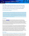Cover page: The Latest Market Data Show that the Potential Savings of New Electric Transmission was Higher Last Year than at Any Point in the Last Decade