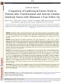 Cover page: Comparison of Lumbosacral Fusion Grade in Patients after Transforaminal and Anterior Lumbar Interbody Fusion with Minimum 2-Year Follow-Up.