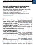 Cover page: Ribosome Profiling Reveals Pervasive Translation Outside of Annotated Protein-Coding Genes