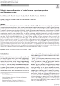 Cover page: Robotic transanal excision of rectal lesions: expert perspective and literature review