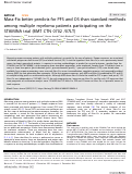 Cover page: Mass-Fix better predicts for PFS and OS than standard methods among multiple myeloma patients participating on the STAMINA trial (BMT CTN 0702 /07LT)