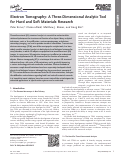 Cover page: Electron Tomography: Electron Tomography: A Three‐Dimensional Analytic Tool for Hard and Soft Materials Research (Adv. Mater. 38/2015)