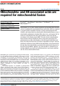 Cover page of Mitochondria- and ER-associated actin are required for mitochondrial fusion.