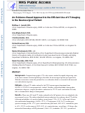 Cover page: An Evidence-Based Approach to the Efficient Use of Computed Tomography Imaging in the Neurosurgical Patient