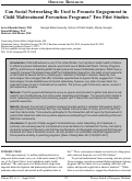 Cover page: Can Social Networking Be Used to Promote Engagement in Child Maltreatment Prevention Programs? Two Pilot Studies