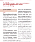 Cover page: The WOR1 5′ untranslated region regulates white‐opaque switching in Candida albicans by reducing translational efficiency