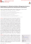 Cover page: Development of a Markerless Deletion Mutagenesis System in Nitrate-Reducing Bacterium Rhodanobacter denitrificans