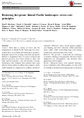 Cover page: Restoring fire-prone Inland Pacific landscapes: seven core principles