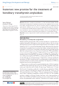 Cover page: Inotersen: new promise for the treatment of hereditary transthyretin amyloidosis