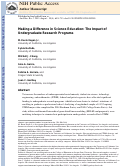 Cover page: Making a Difference in Science Education