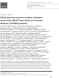 Cover page: Whole genome sequence analysis of platelet traits in the NHLBI Trans-Omics for Precision Medicine (TOPMed) initiative