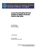 Cover page: Lessons from Empirical Network Analyses on Matters of Life and Death in East Africa