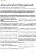Cover page: Predicting the Outcome of Infectious Diseases: Variability among Inbred Mice as a New and Powerful Tool for Biomarker Discovery