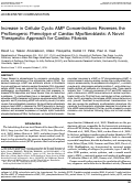 Cover page: Increase in Cellular Cyclic AMP Concentrations Reverses the Profibrogenic Phenotype of Cardiac Myofibroblasts: A Novel Therapeutic Approach for Cardiac Fibrosis