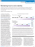 Cover page: Remaining true to one’s identity
